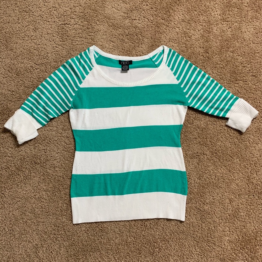 Teal Striped Sweater